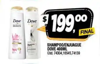 Supermercados Yaguar Dove Shampoo/Enjuague 400ml oferta