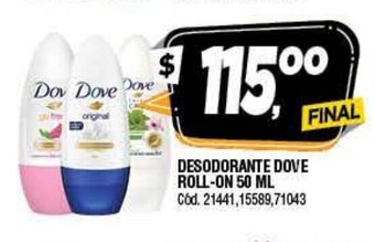 Supermercados Yaguar Dove Desodorante Roll-On 50ml oferta