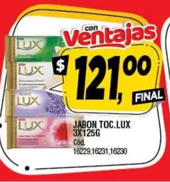 Supermercados Yaguar Lux Jabon Toc. 3x125g oferta