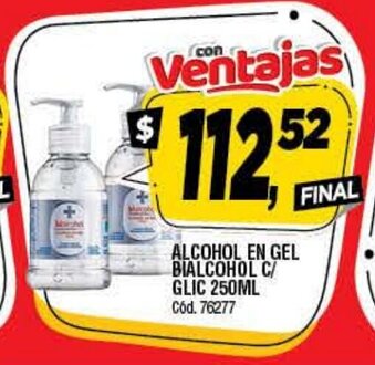 Supermercados Yaguar Alcohol En Gel Bialcohol C/Glic 250ml oferta