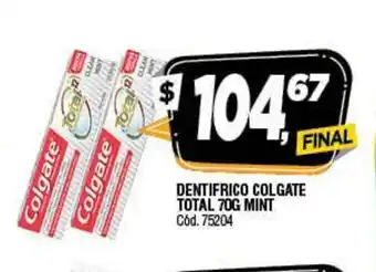 Supermercados Yaguar Colgate Dentifrico Total Mint 70g oferta