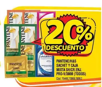 Supermercados Yaguar Pantene/H&S Mixta Shampoo/Cr. Enjuague Pro-V /3mm Sachet y Caja (Todos) oferta