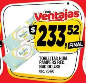 Supermercados Yaguar Pampers Toallas Húmedas Rec. Nacido 48u oferta