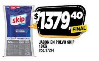 Supermercados Yaguar Skip Jabón en Polvo 10kg oferta
