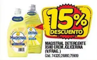 Supermercados Yaguar Magistral Detergente x 500 Crem./Glicerina (V/Frag.) oferta