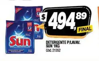 Supermercados Yaguar Sun Detergente P/Lavavajillas 1kg oferta
