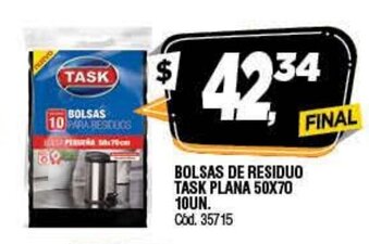 Supermercados Yaguar Task Bolsas de Residuo Plana 50x70 10un oferta