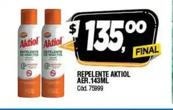 Supermercados Yaguar Aktiol Repelente Aerosol 143ml oferta