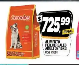 Supermercados Yaguar Cereales Alimento Per. Adultos 15kg oferta