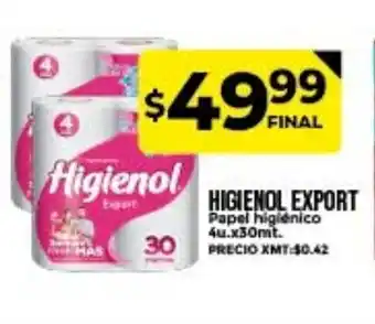 Supermayorista Vital Higienol Export Pape higiénico 4u x 30mt oferta