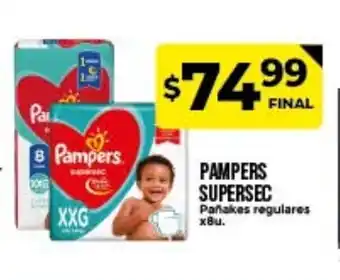 Supermayorista Vital Pampers Supersec Pañales regulares x8u oferta
