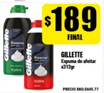 Supermayorista Vital Gillette Espuma de afeitar x312gr oferta