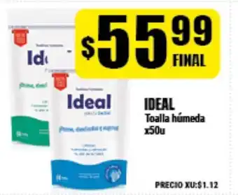 Supermayorista Vital Ideal Toalla húmeda x50u oferta
