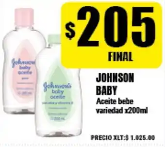 Supermayorista Vital Johnson Baby Aceite bebe variedad x200ml oferta