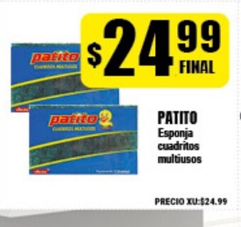 Supermayorista Vital Patito Esponja cuadritos multiusos oferta