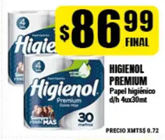 Supermayorista Vital Higienol Premium Papel higiénico d/h 4ux30mt oferta