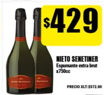 Supermayorista Vital Nieto Senetiner Espumante extra brut x750cc oferta