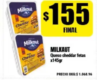Supermayorista Vital Milkaut Queso cheddar fetas x145gr oferta