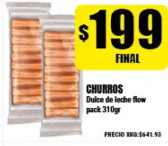 Supermayorista Vital Churros Dulce de leche flow pack 310gr oferta