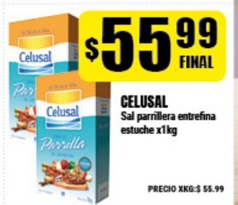 Supermayorista Vital Celusal Sal parrillera entrefina estuche x1kg oferta