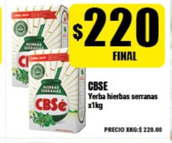 Supermayorista Vital CBSé Yerba hierbas serranas x1kg oferta