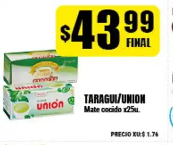 Supermayorista Vital Taragui/Unión Mate cocido x25u oferta