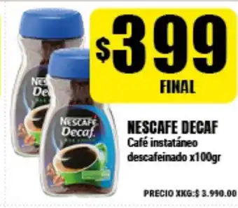 Supermayorista Vital Nescafe Decaf Café instantáneo descafeinado x100gr oferta
