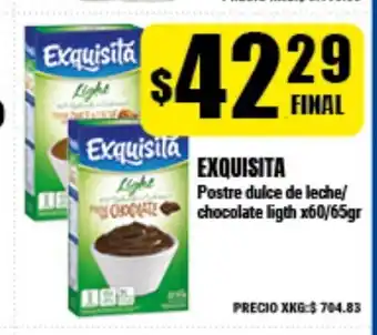 Supermayorista Vital Exquisita Postre dulce de leche/chocolate light x60/65gr oferta