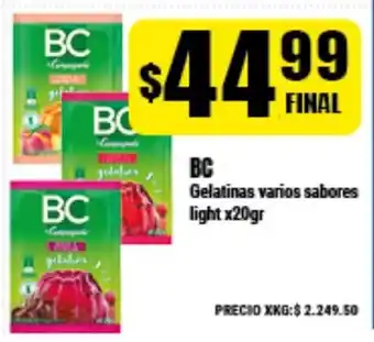 Supermayorista Vital BC Gelatina varios sabores light x20gr oferta