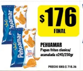 Supermayorista Vital Pehuamar Papas fritas clasica/acanalada x245/250gr oferta
