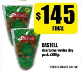 Supermayorista Vital Castell Aceitunas verdes doy pack x380gr oferta