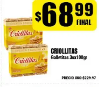 Supermayorista Vital Criollitas Galletitas 3ux100gr oferta