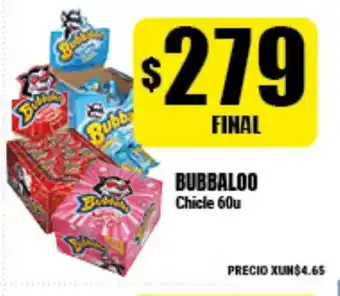 Supermayorista Vital Bubbaloo Chicle 60u oferta