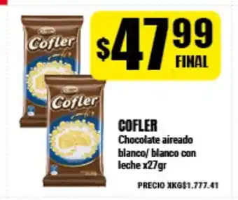 Supermayorista Vital Cofler Chocolate aireado blanco/ blanco con leche x27gr oferta