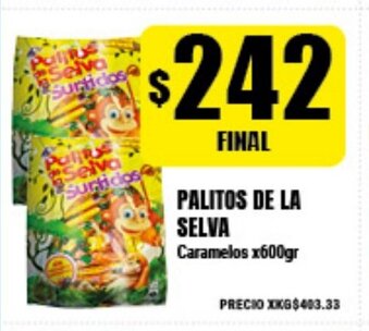 Supermayorista Vital Palitos De La Selva Caramelos x600gr oferta