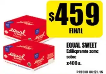 Supermayorista Vital Equal Sweet Ediñepramte zome sobre x400u oferta