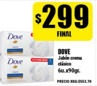 Supermayorista Vital Dove Jabón crema clásico 6ux90gr oferta