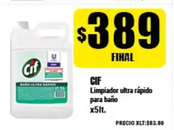 Supermayorista Vital Cif Limpiador ulta rápido para baño x5lt oferta