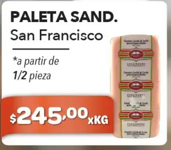 El Milagro Mayorista San Francisco Paleta Sand. 1/2 pieza xkg oferta