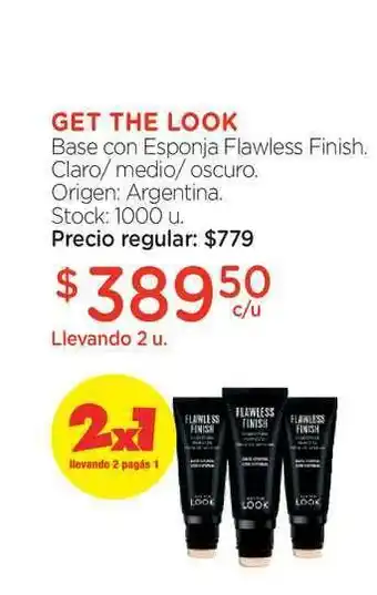 Farmacity Get The Look Base Con Esponja Flawless Finish oferta
