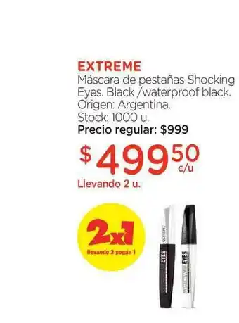 Extreme Máscara De Pestañas Shocking Eyes Black Waterproof Black
