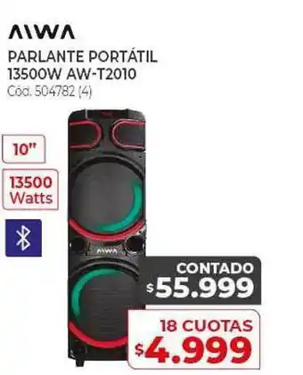 Naldo Lombardi Aiwa Parlante Portátil 13500w Aw-t2010 oferta