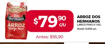 Supermercados Tadicor Arroz Dos Hermanos L.Fino 1kg oferta