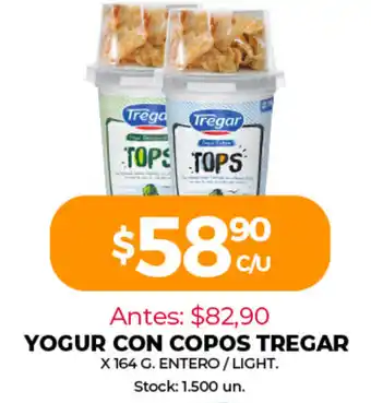 Supermercados Tadicor Tregar Yogur Con Copos x 164g Entero/light oferta