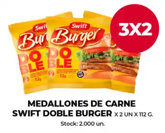 Supermercados Tadicor Medallones De Carne Swift Doble Burger 2 un 112gr oferta