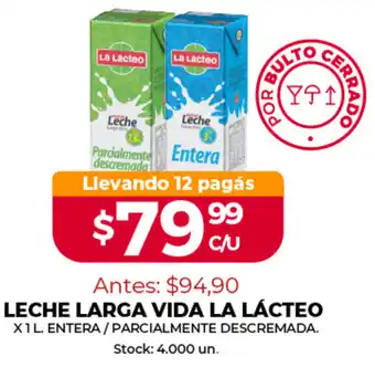 Supermercados Tadicor Leche Larga Vida La Lácteo x 1l oferta