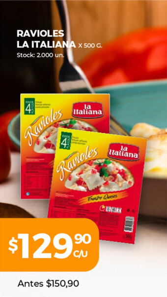 Supermercados Tadicor Ravioles La Italiana x 500g oferta