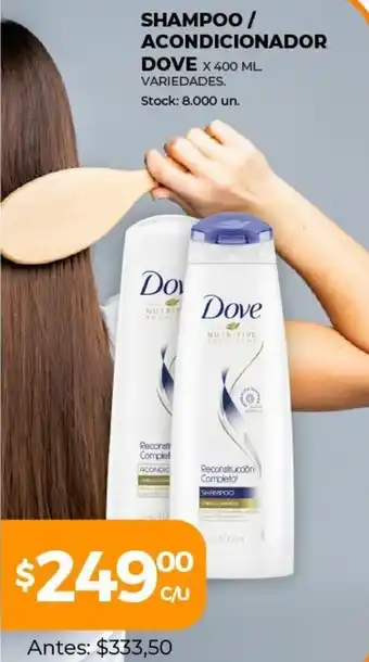 Supermercados Tadicor Dove Shampoo/Acondicionador x 400ml oferta