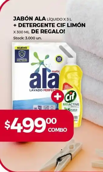 Supermercados Tadicor Ala Jabón + Detergente CIF Limón x 300ml De Regalp oferta