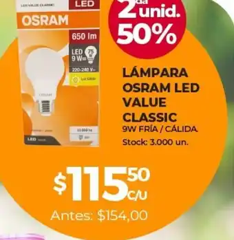 Supermercados Tadicor Lámpara Osram LED Value Classic 9w fria oferta